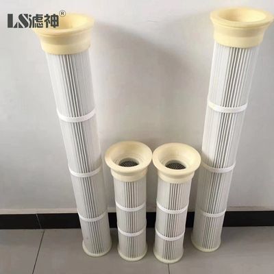 High Performance Cartridge Dust Filter , 99.97% Fiber Glass Dust Collector Filter